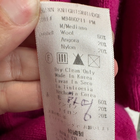 McGinn Knightsbridge Angora Wool Pink Fuchsia V-Neck Sweater Dress Size 36 US S - Picture 5 of 11